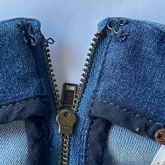 Free People 2 Tone Panel Denim Jean Skirt size 2 - Picture 5 of 8